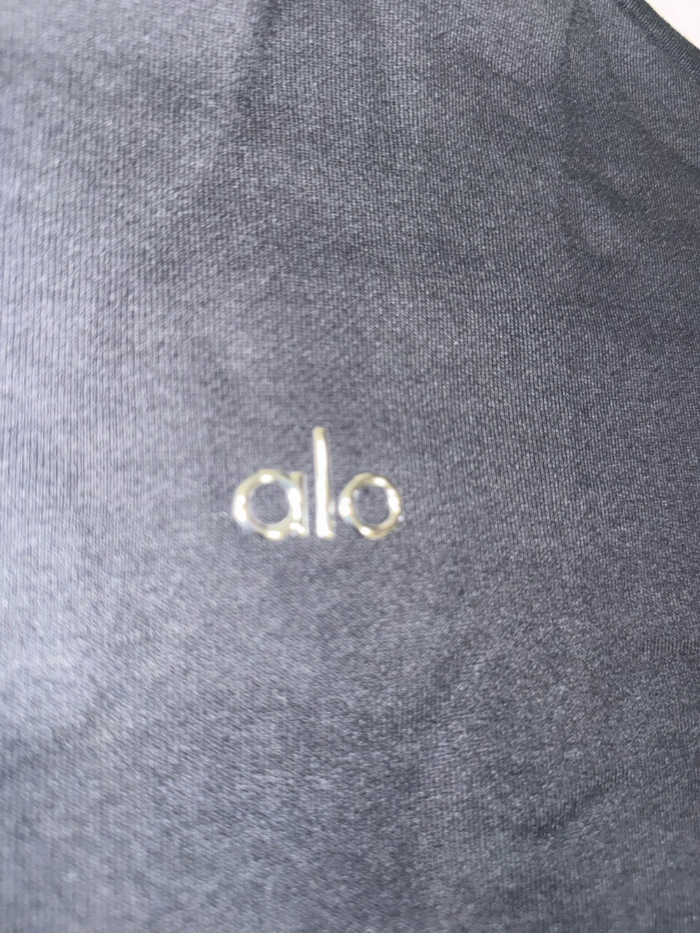 ALO Yoga Men’s Navy 1/4 Zip-Up Sweater with Silver Accents - Picture 3 of 3